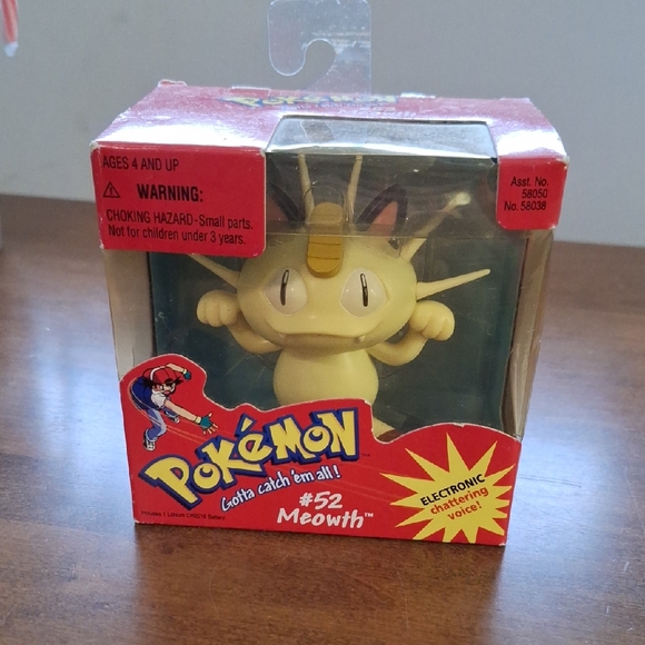 Pokemon Other - Pokemon Meowth Interactive Toy with Red and Yellow Packaging